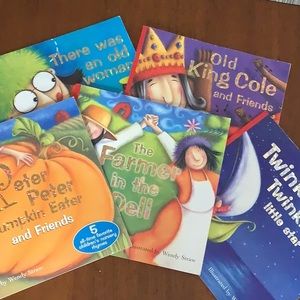 $2 PER BOOK!! 5 beautifully illustrated, large text nursery rhyme books.